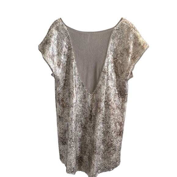 Free People Midnight Dreamer Shattered Glass Mini Dress Champagne Womens  Large - Picture 3 of 5